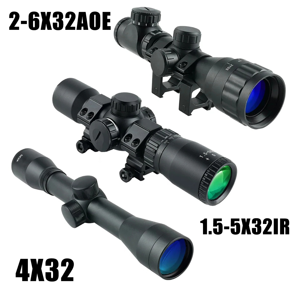Crossbow Scope Sight - 2-6X32AOE Krótkie lunety kuszy 4x32 1.5-5x32IR
