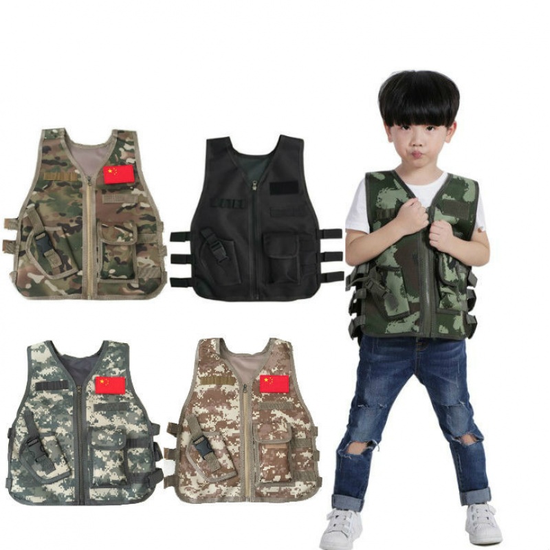 Outdoor Hunting Games For Kids - Dziecięca kamizelka taktyczna w kamuflażu, letnia