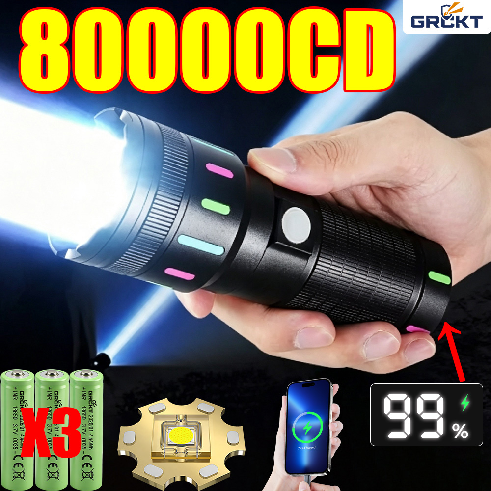 Outdoor Hunting Lights - Latarka LED o mocy 80000CD, najmocniejsza