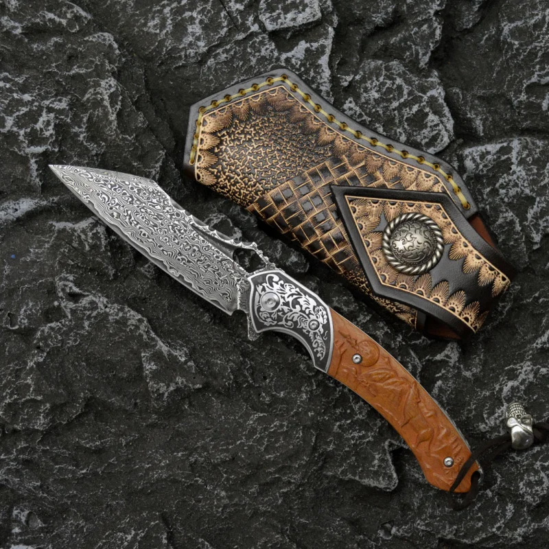 Nóż składany ze stali damasceń – Outdoor Hunting Gifts recenzja i cena