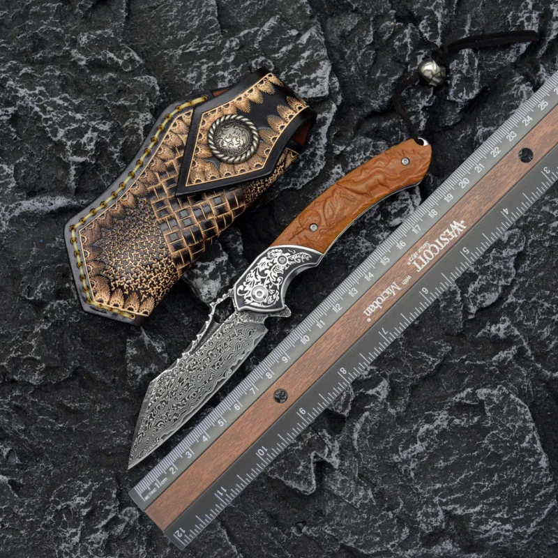 Nóż składany ze stali damasceń – Outdoor Hunting Gifts recenzja i cena